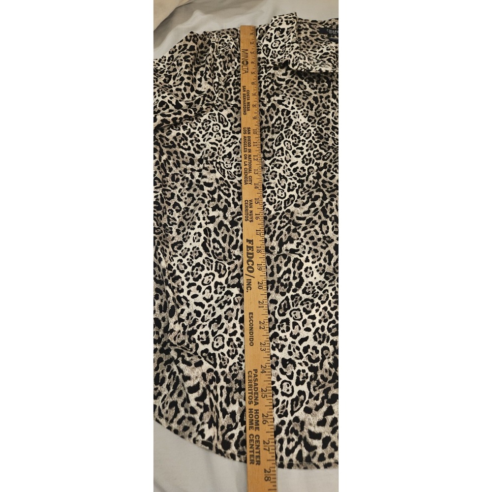 Chaps Animal Print Womens 3X Button Down Top Mob Wife Career Work - Picture 3 of 4